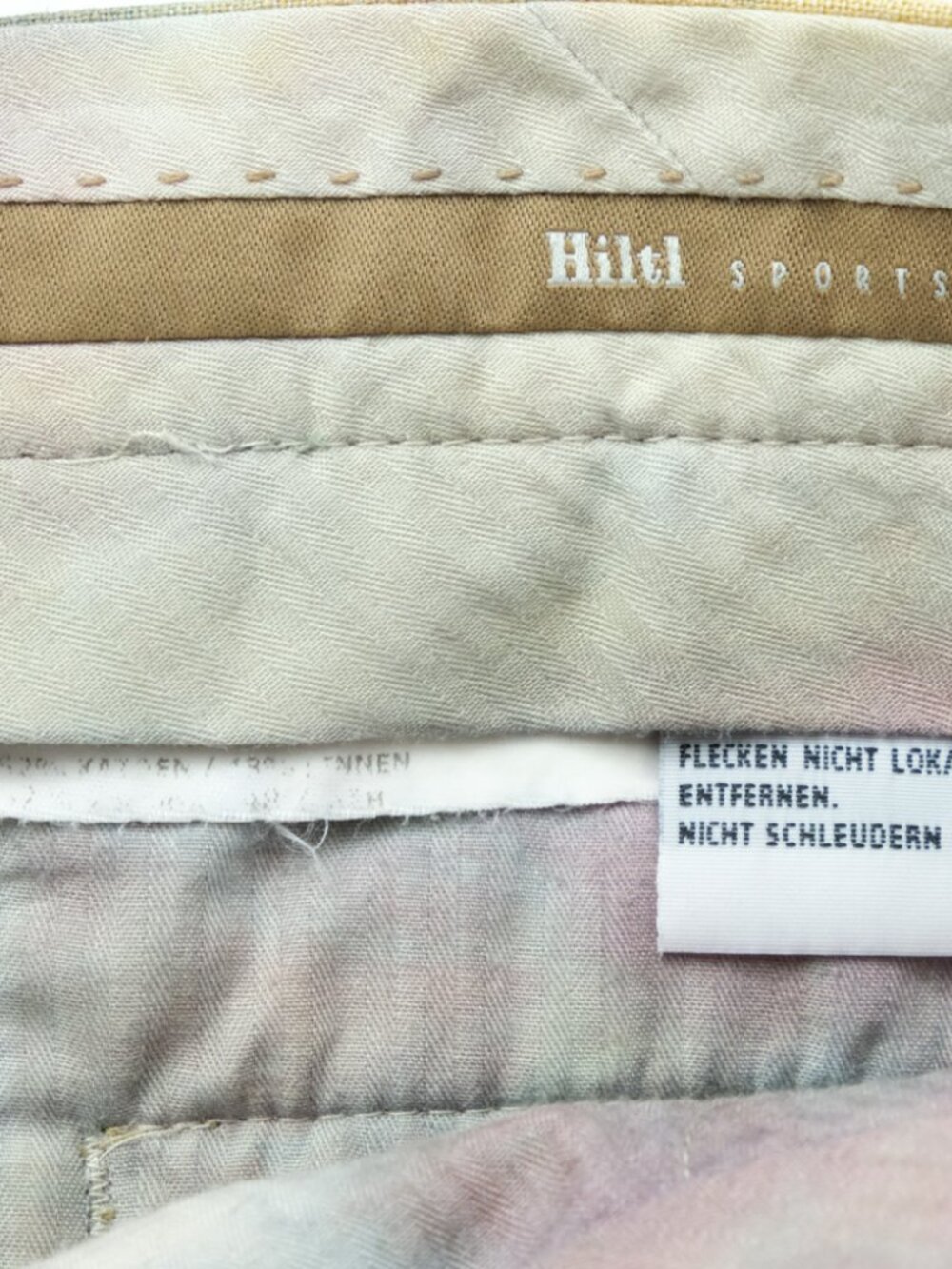 Hilti Chino Men's Trousers Cotton Tie Dye 5 Pocket 35 X 27.5 Wide Leg Pleated - Picture 3 of 8